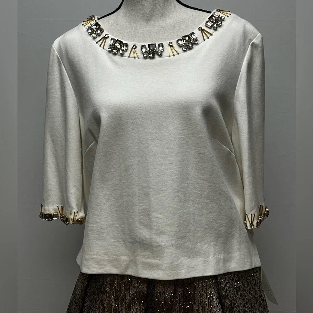 Eliza J Midi Bronze A-Line Skirt with Pockets - Picture 11 of 12